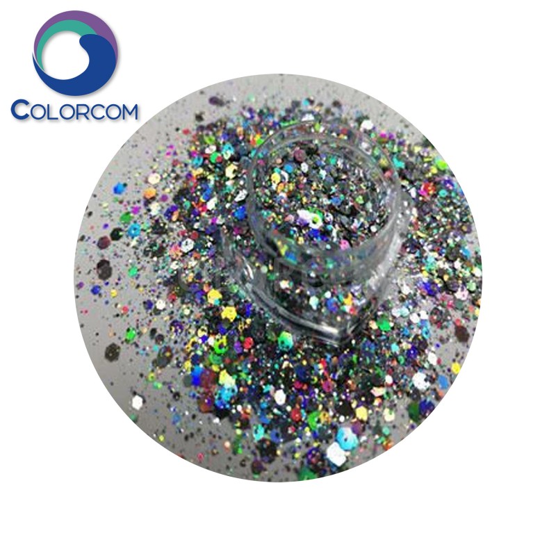 Holographic Mixed Shapes Chunky Glitter Powder | Glitter Powder | GLTRCCOM Glitter G0727